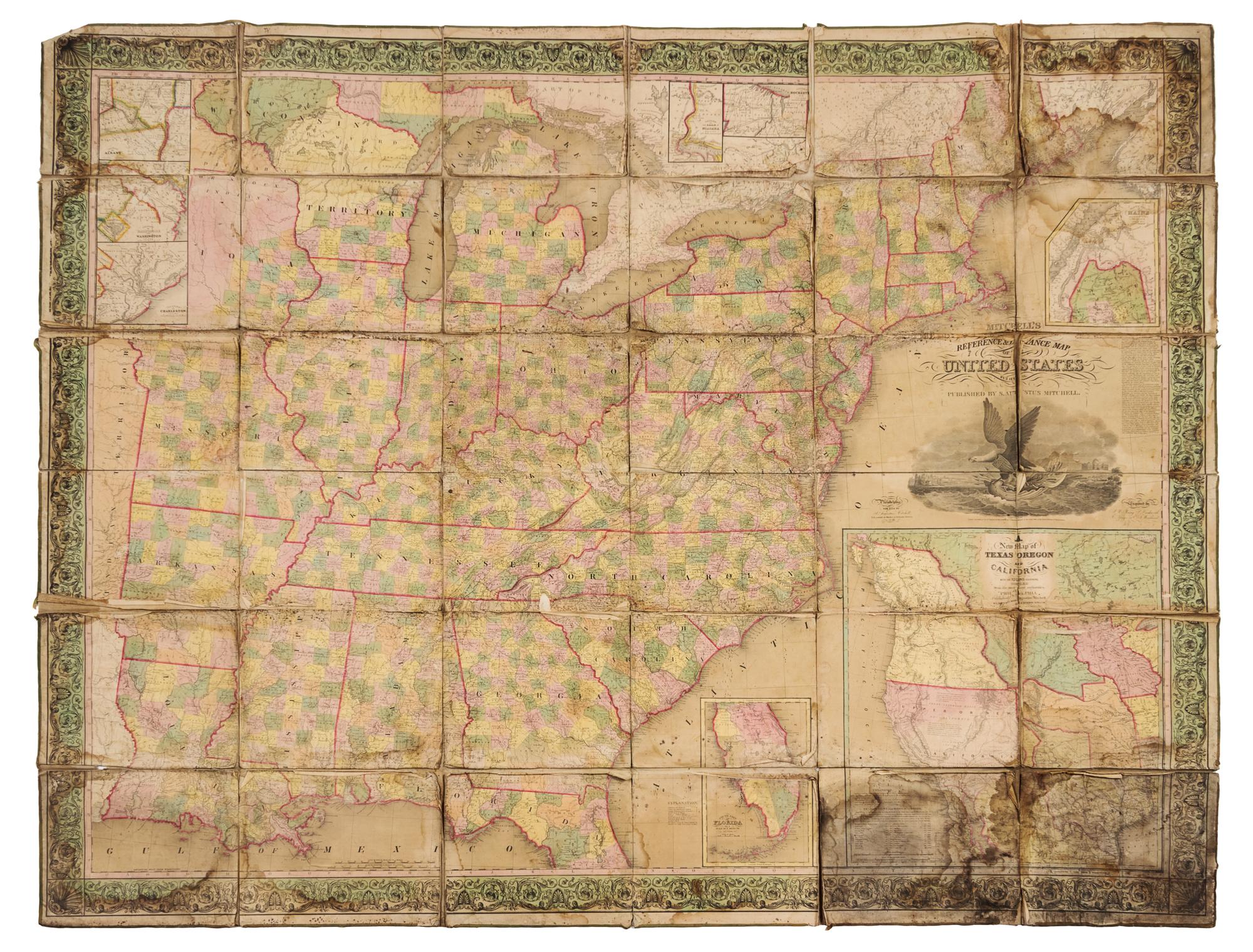 MITCHELL and YOUNG. Mitchell's Reference & Distance Map of the United States. Philadelphia, 1846.