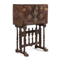A Spanish Parcel-Gilt Walnut Vargueño