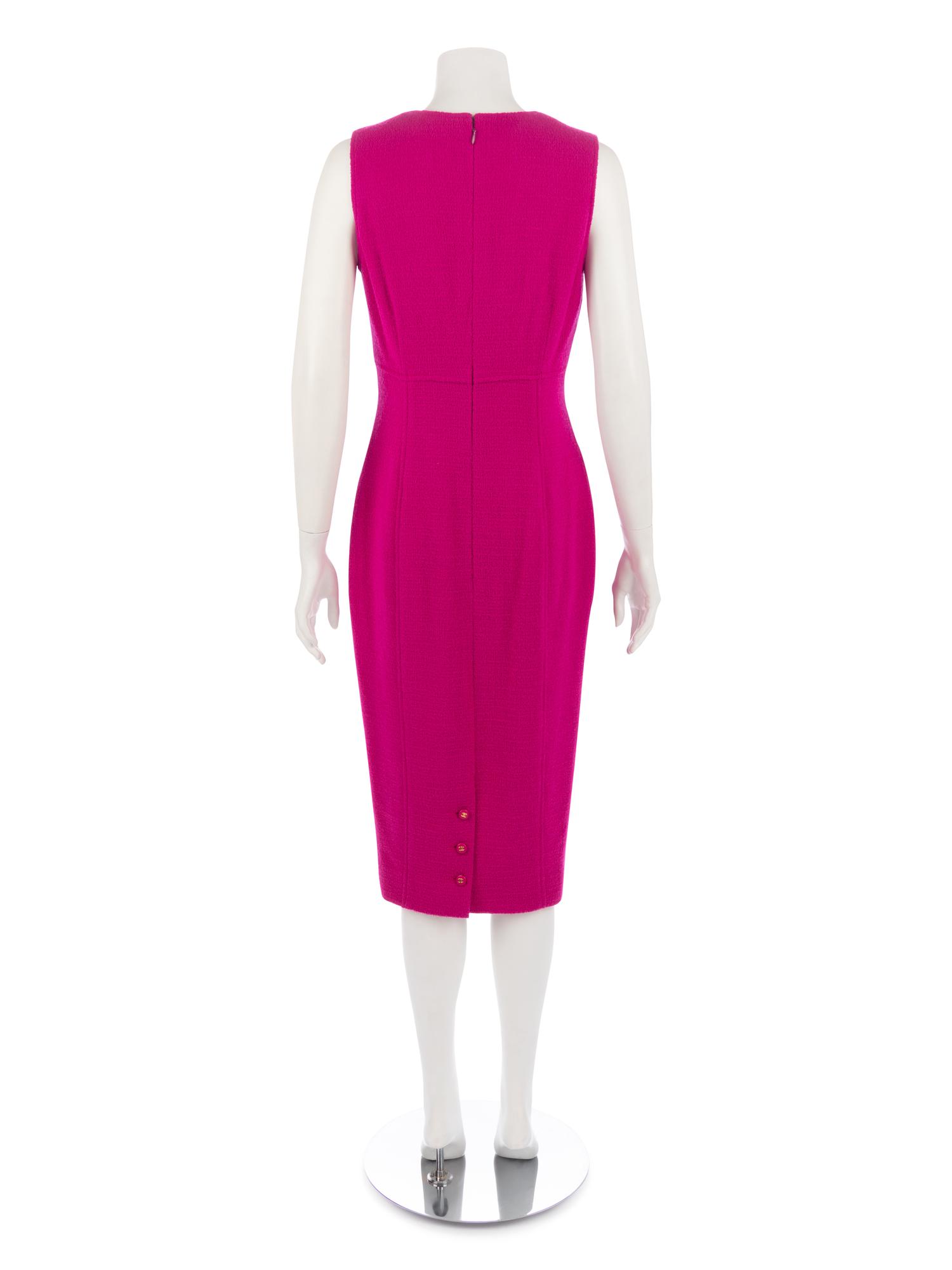Chanel Pink Bouclé Sleeveless Dress, 1995