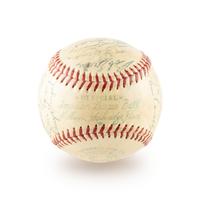 A 1955 New York Yankees Team Signed Autograph Baseball Including Mickey Mantle (Beckett Authentication Services) - 30 Signatures