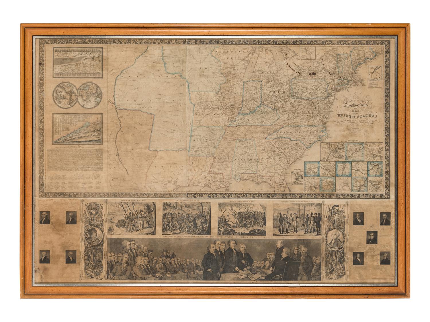 PHELPS & ENSIGN, Publishers. Phelps & Ensign's Traveller's Guide, and Map of the United States... New York: Phelps & Ensign, 1841 [copyright 1837].