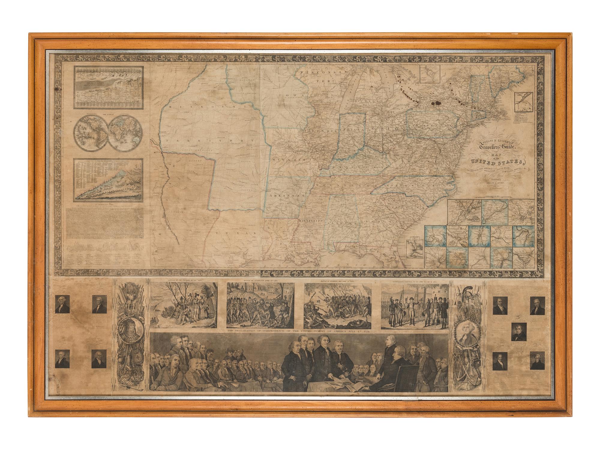 PHELPS & ENSIGN, Publishers. Phelps & Ensign's Traveller's Guide, and Map of the United States... New York: Phelps & Ensign, 1841 [copyright 1837].