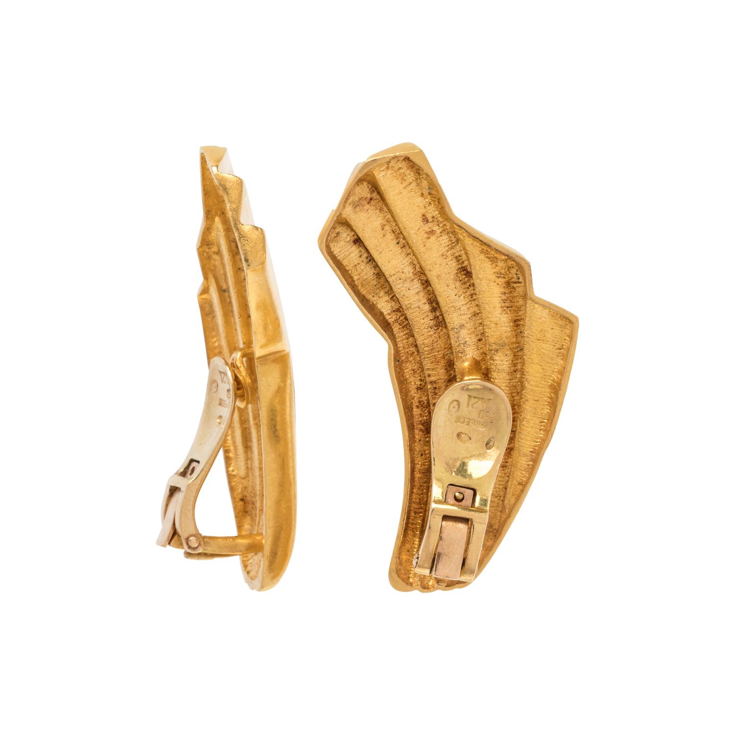 LALAOUNIS, YELLOW GOLD EARCLIPS
