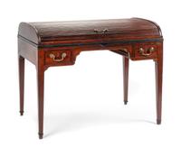 A George III Mahogany Tambour-Top Drafting Table Height 33 1/2 x width 44 x depth 28 inches. — CIRCA 1800