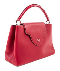 Louis Vuitton Red Taurillon Capucines MM Handbag, 14" x 9" x 5.5"; Handle drop: 5".