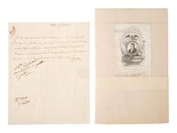 LAFAYETTE, Marie-Joseph Paul Yves Roch Gilbert du Motier, Marquis de (1757-1834). Document signed ("Lafayette") to General Louis-Alexandre Berthier, French Minister of War. 5 May 1794. [ With: ] Lafayette mourning ribbon, 1843.