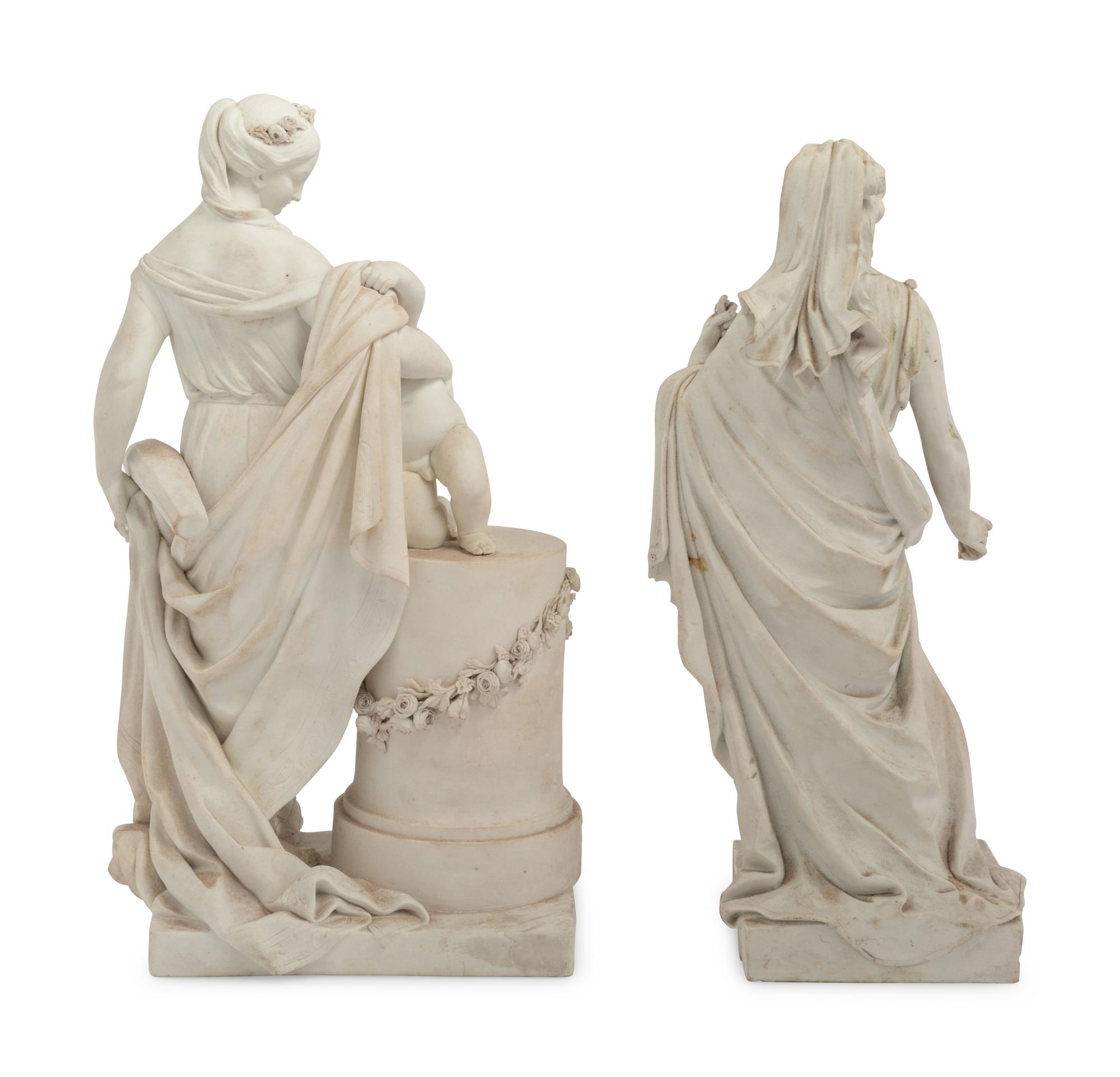 Two French Bisque Porcelain Figures