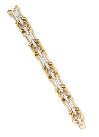 An 18 Karat Yellow Gold and Diamond Bracelet, 47.70 dwts.