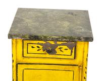 A Diminutive Tole Peinte Stand with Faux Marbled Top