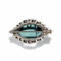TURQUOISE AND DIAMOND BROOCH