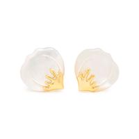 TIFFANY & CO., ANGELA CUMMINGS, YELLOW GOLD AND MOTHER-OF-PEARL PETAL EARCLIPS