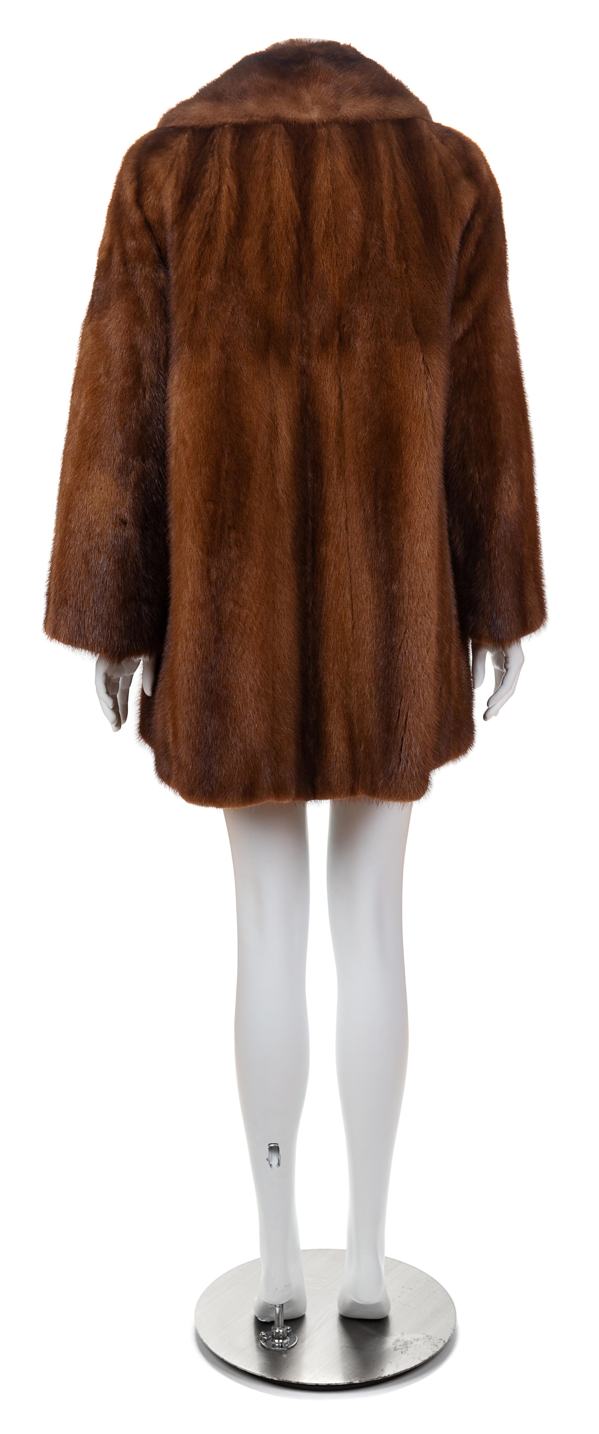 A Brown Mink Coat, No size.