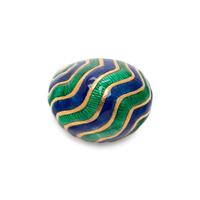 YELLOW GOLD AND ENAMEL RING