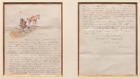 Indian Scout and Horse, Illustrated Letter