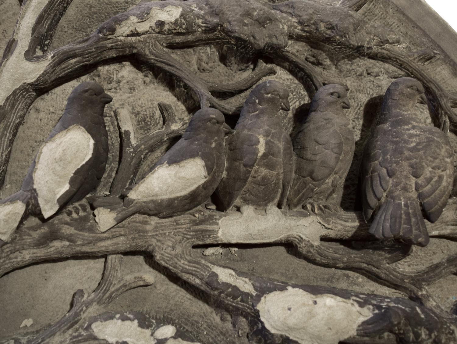 A Carved Stone Panel from the E.W. Blatchford Residence 29" W x 4.5" D x 45" H — United States, Circa 1875