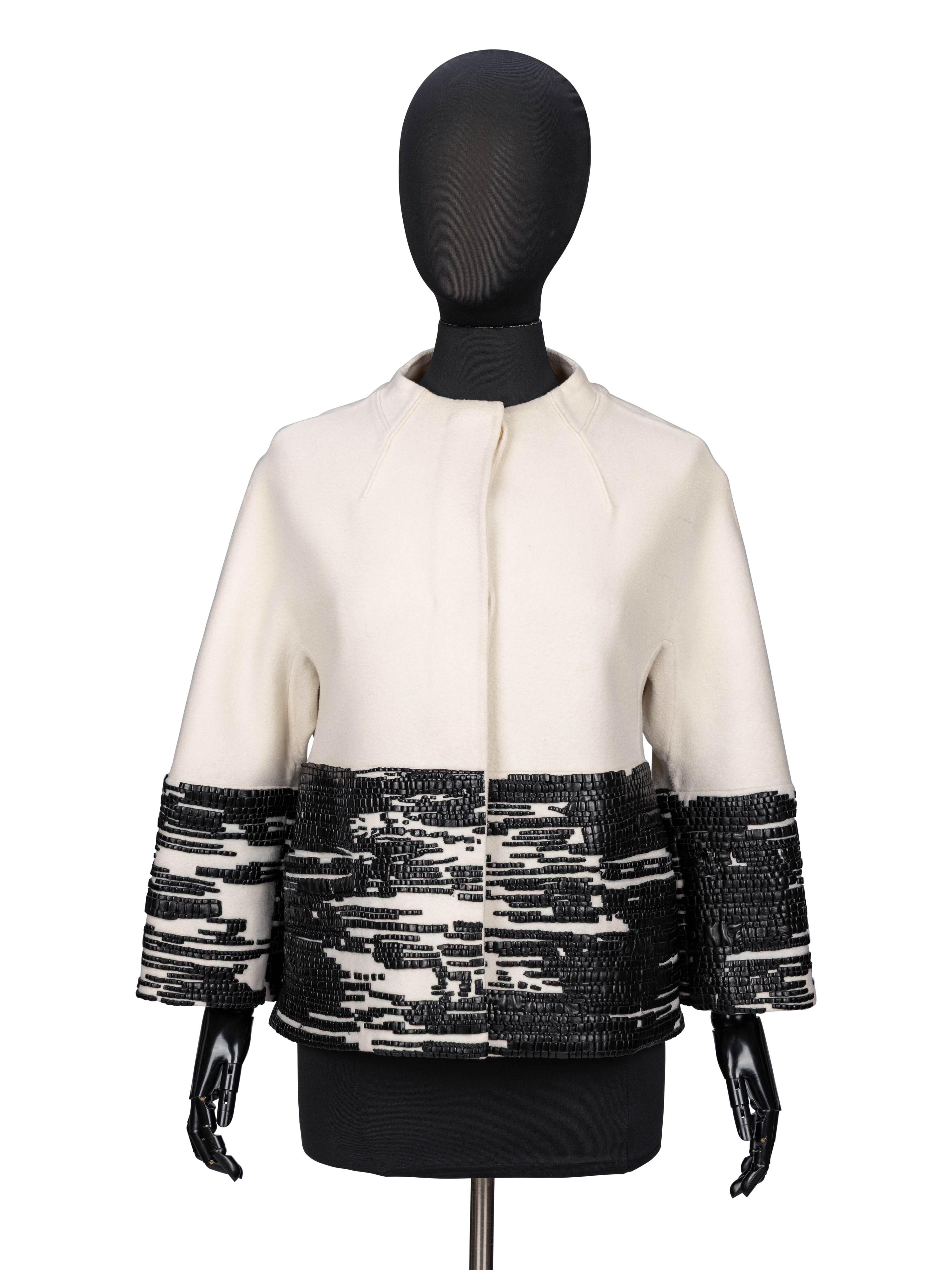Ralph Rucci, Leather-Embellished Cashmere Jacket