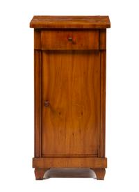 A Biedermeier Fruitwood Cupboard, Height 34 1/2 x width 17 x depth 14 1/4 inches.