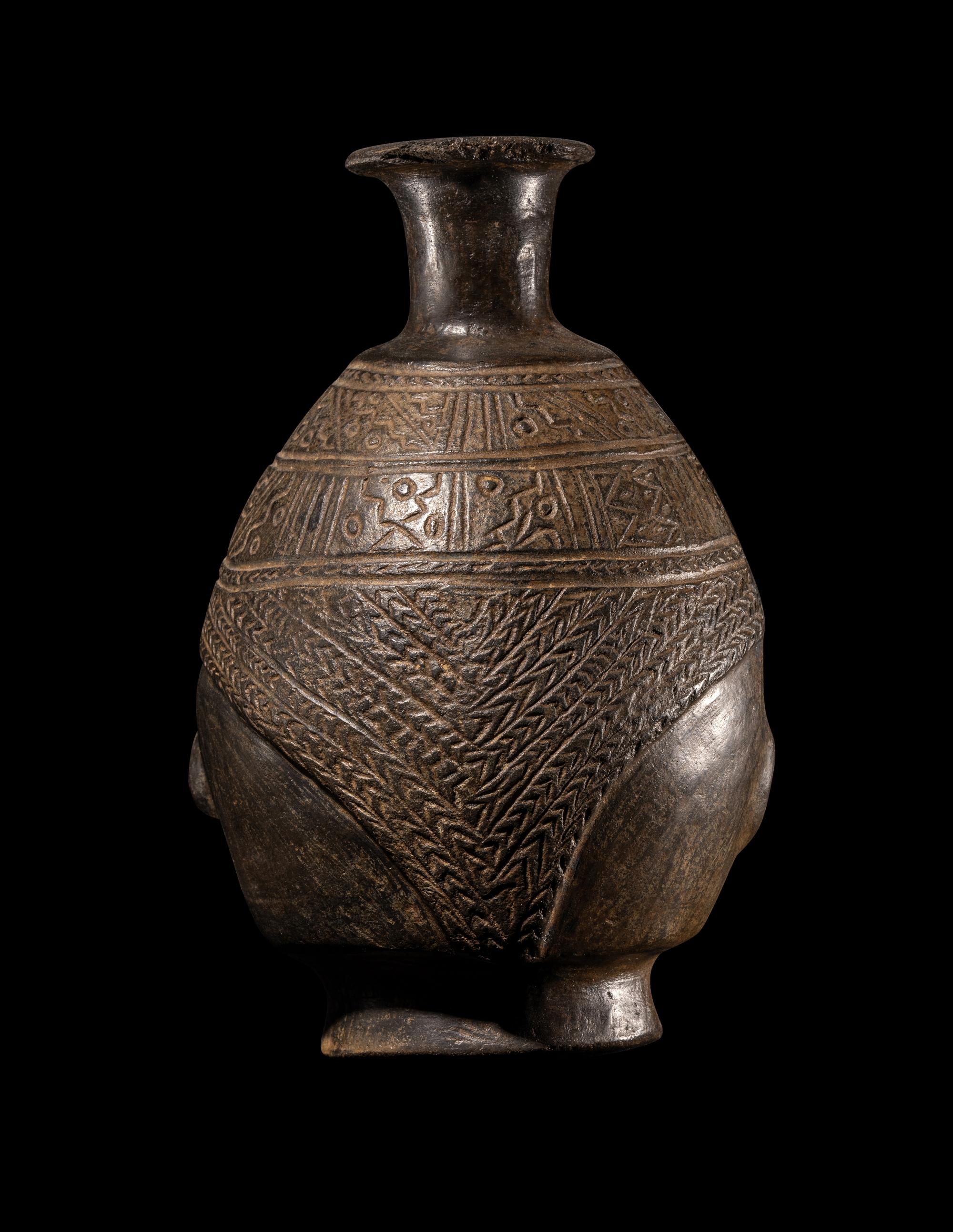 A Chimu-Inca Blackware Portrait Vessel