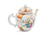 A Chinese Export Famille Rose Porcelain Teapot