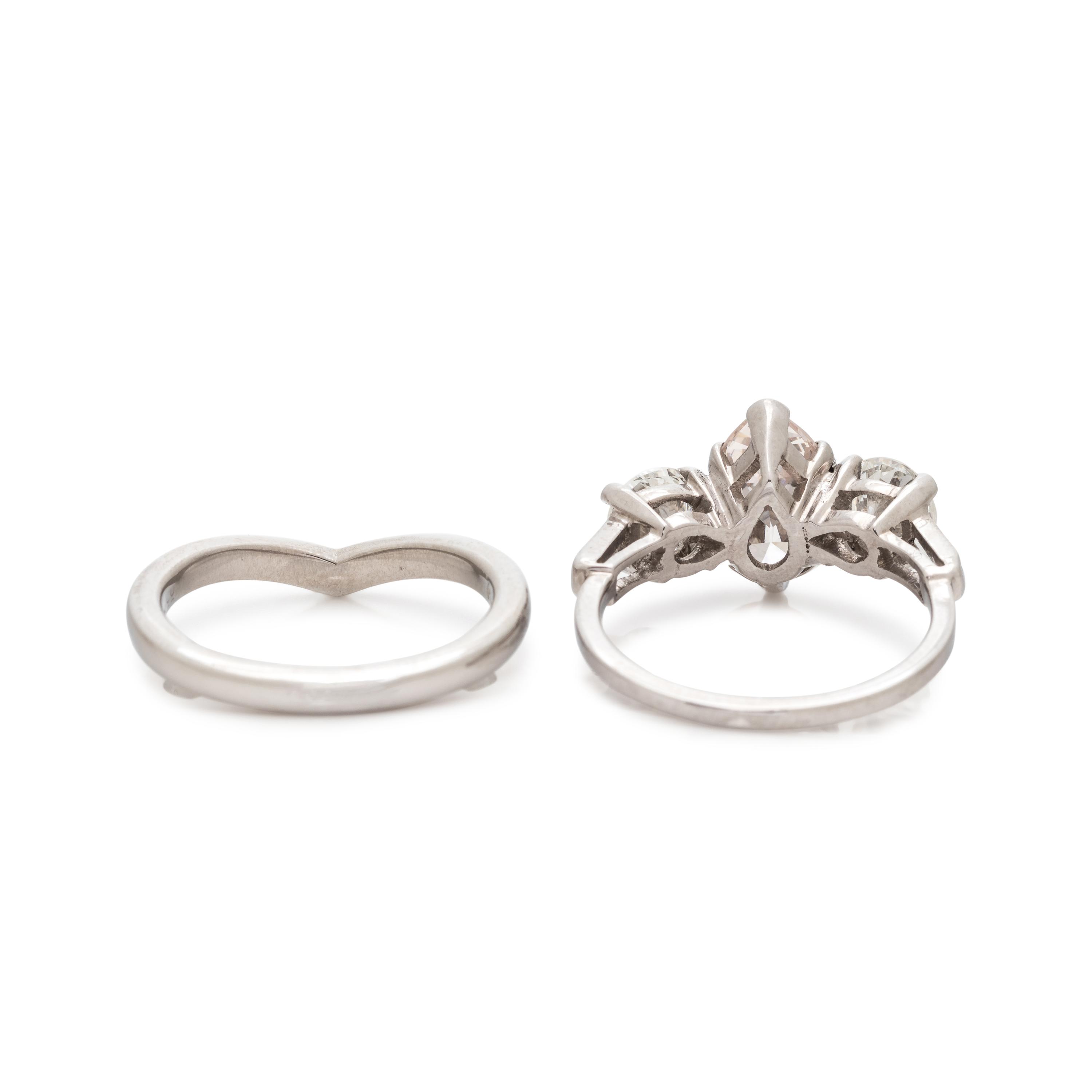 LIGHT PINK-BROWN DIAMOND AND DIAMOND RING