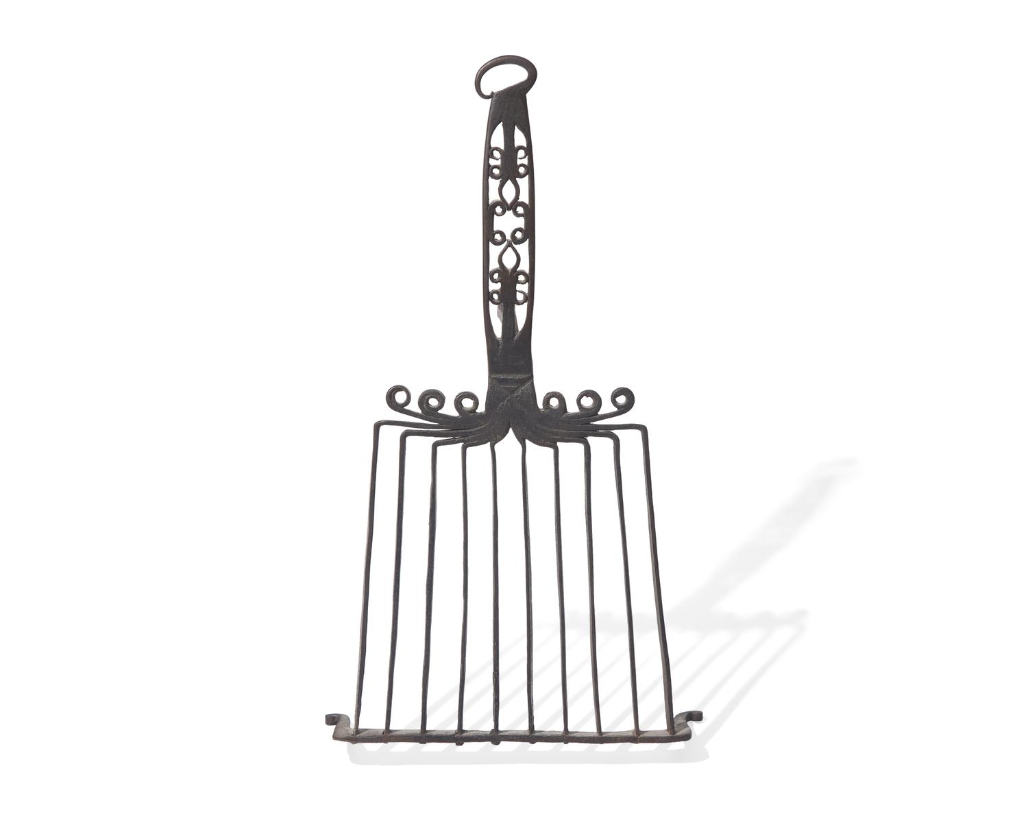 A Wrought Iron Gridiron and Kitchen Wall Rack, French or Flemish, 18th and Early 19th Century