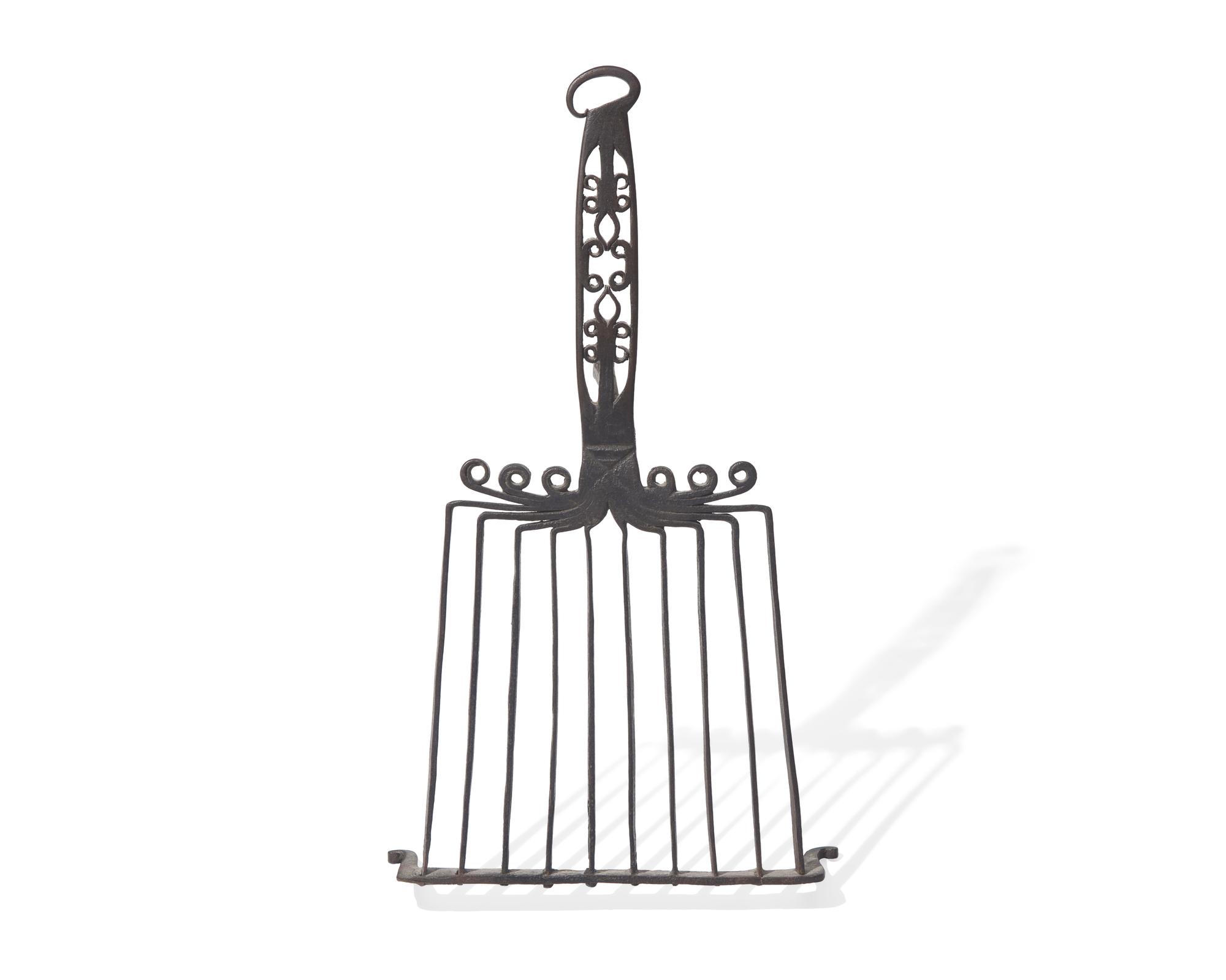 A Wrought Iron Gridiron and Kitchen Wall Rack, French or Flemish, 18th and Early 19th Century
