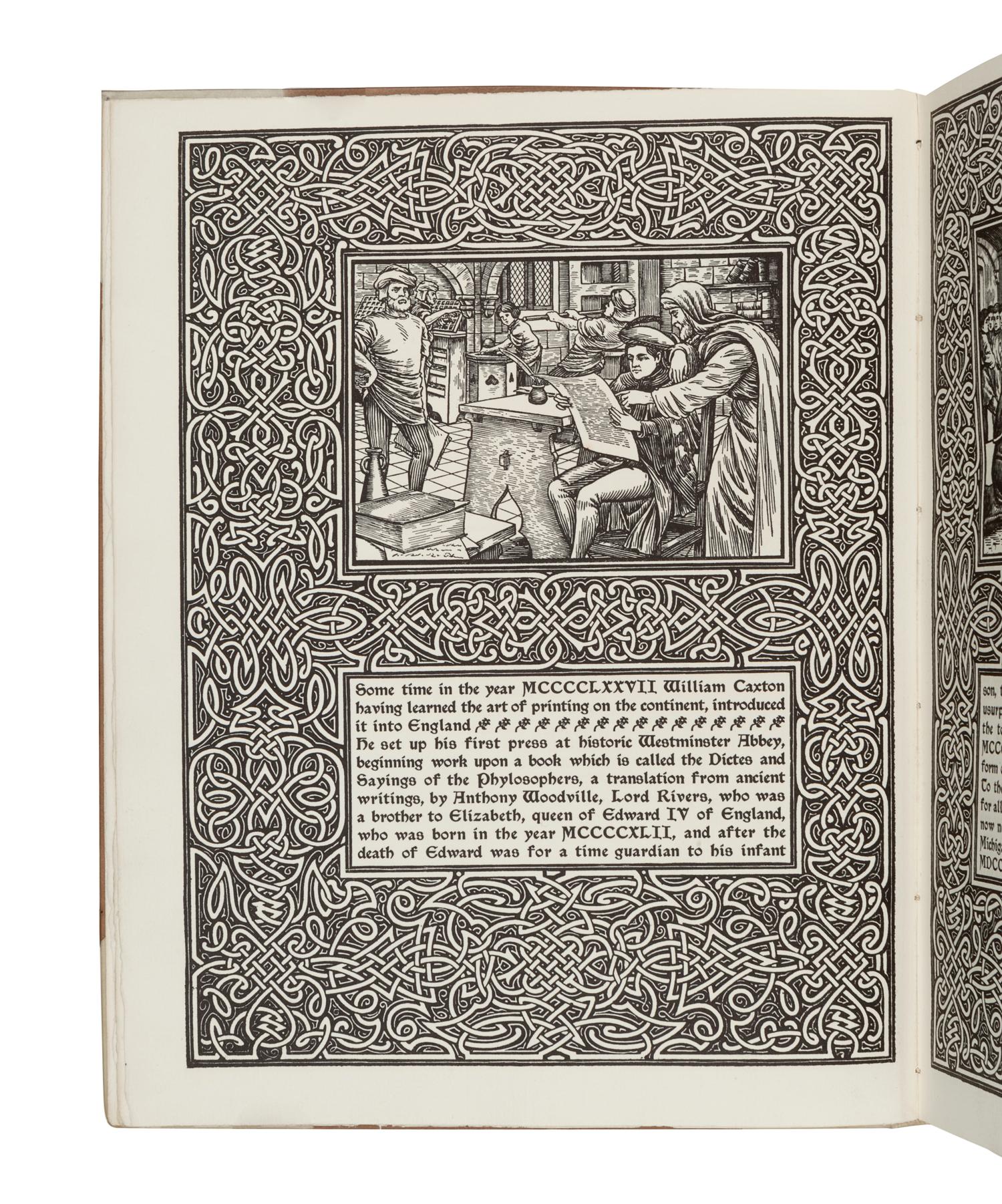 CAXTON, William (1422?-1491). The Dictes and Sayings of the Philosophers: A Facsimile. Detroit, MI: Cranbrook Press, 1901.