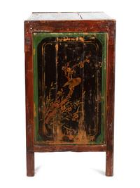 A Chinese Export Cabinet with Carved Lacquer Decoration