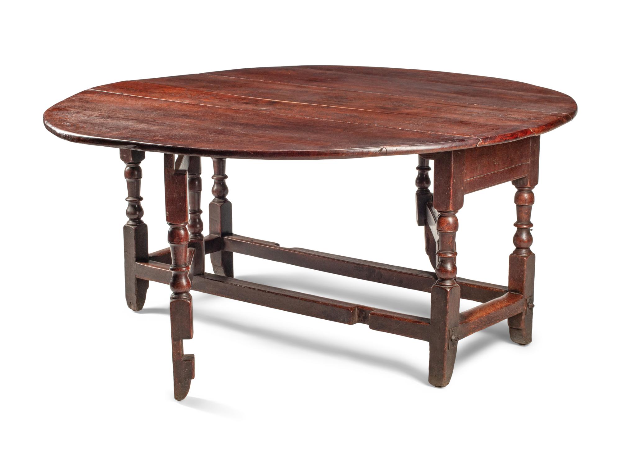 A William and Mary Style Oak Gate-Leg Table