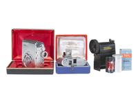 [CAMERAS]. 2 miniature cameras with original boxes, incl. Tessina and Bolsey 8.
