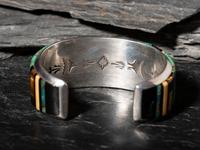 Sterling Silver and Cobblestone Inlay Cuff Bracelet