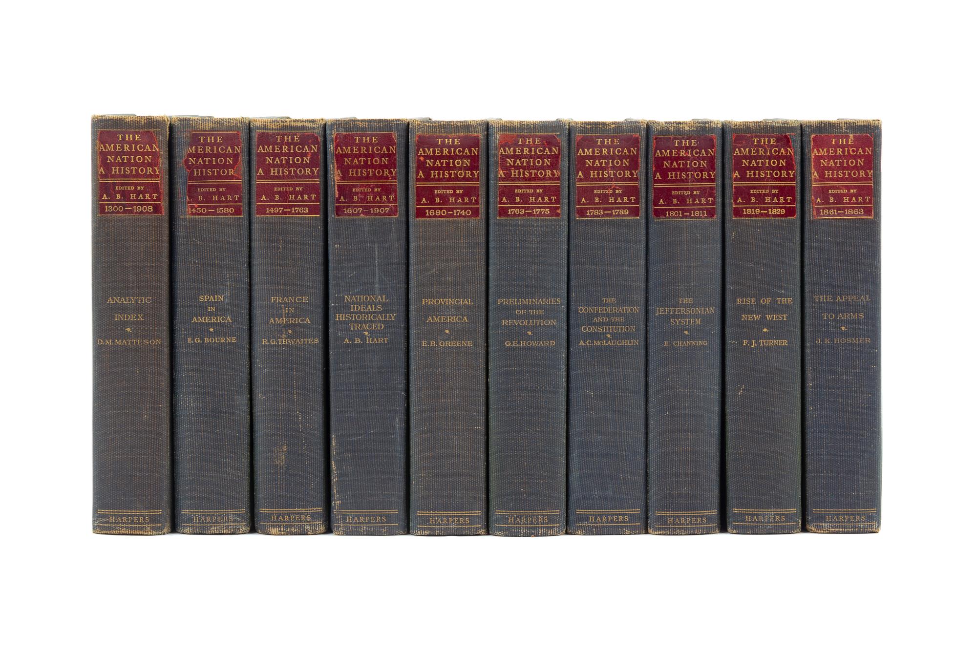 HART, Albert Bushnell, editor. The American Nation: A History. New York and London: Harper & Brothers Publishers, 1906-1908.