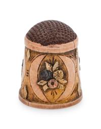 A Georgian Vari-Colored Gold Thimble
