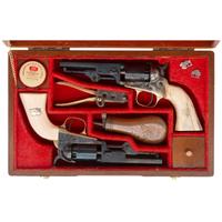 Cased Pair of Italian Reproduction Colt Model 1849 Pocket Revolvers with Accessories