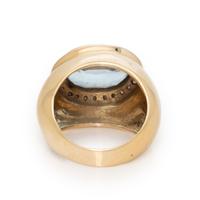 Blue Topaz and Diamond Ring