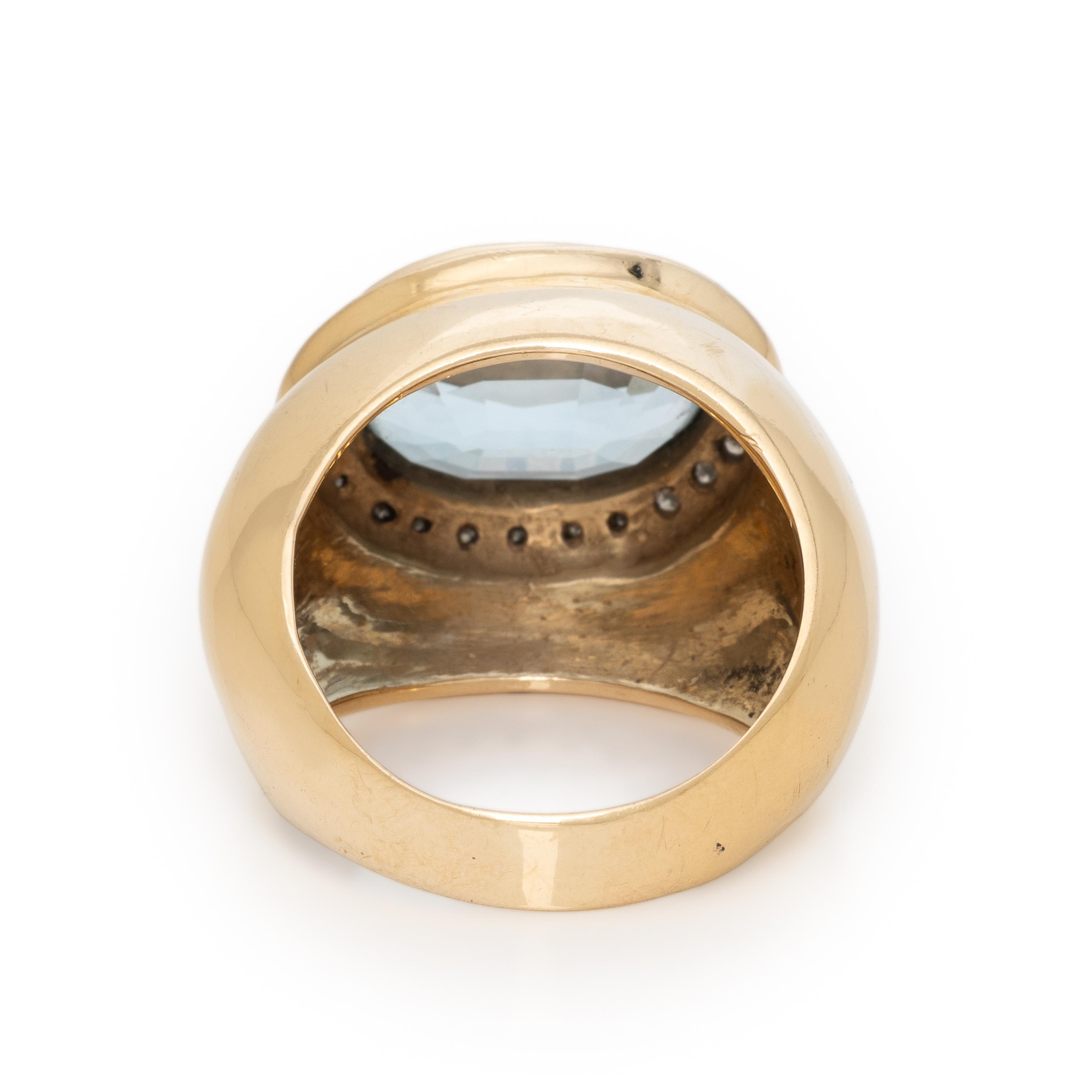 Blue Topaz and Diamond Ring