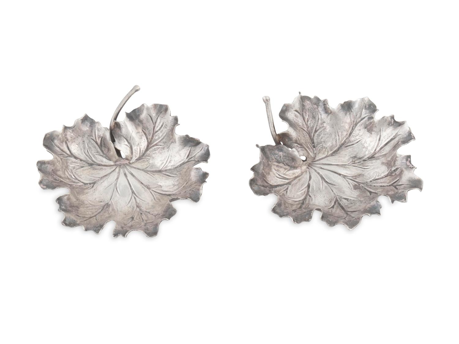 A Pair of Italian Leaf-Form Dishes — Buccellati, Italy, 20th Century