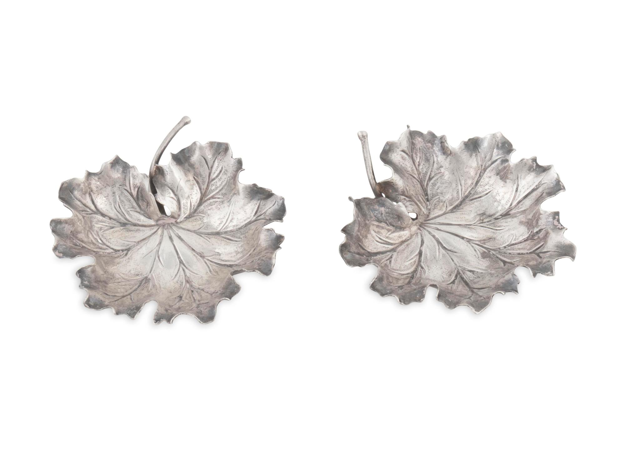 A Pair of Italian Leaf-Form Dishes — Buccellati, Italy, 20th Century