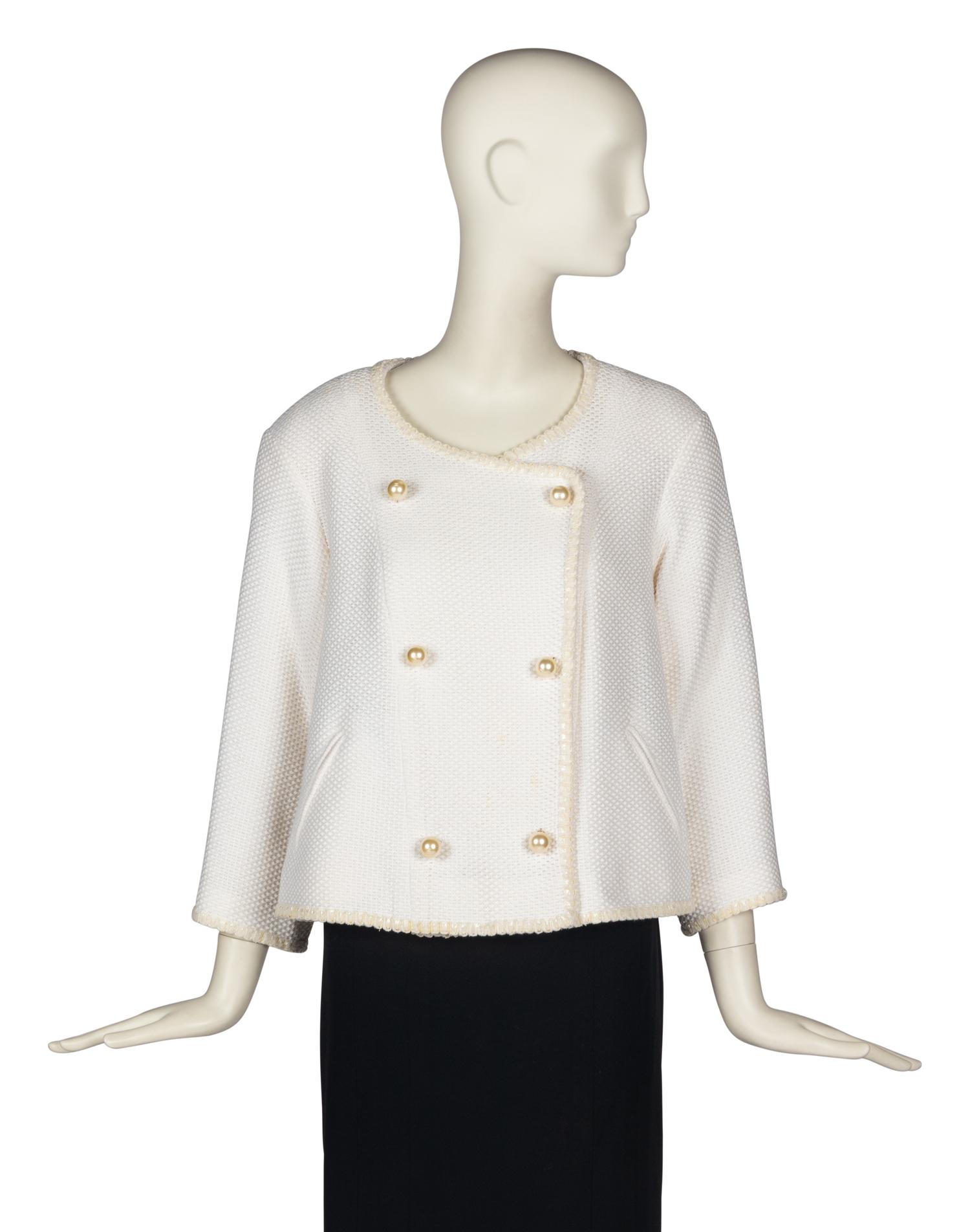 Chanel Cream Jacket With Faux Pearls, Spring 2013