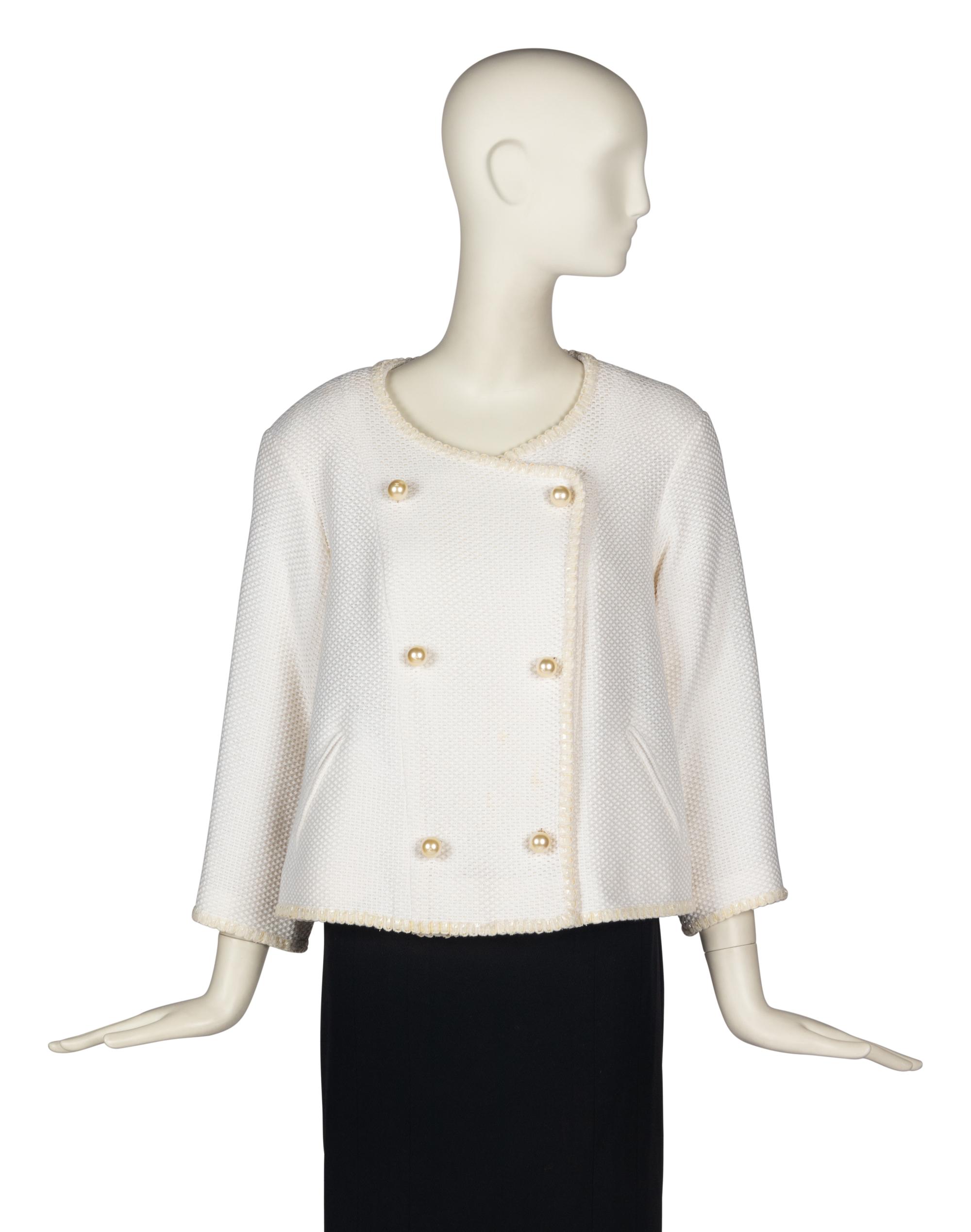 Chanel Cream Jacket With Faux Pearls, Spring 2013