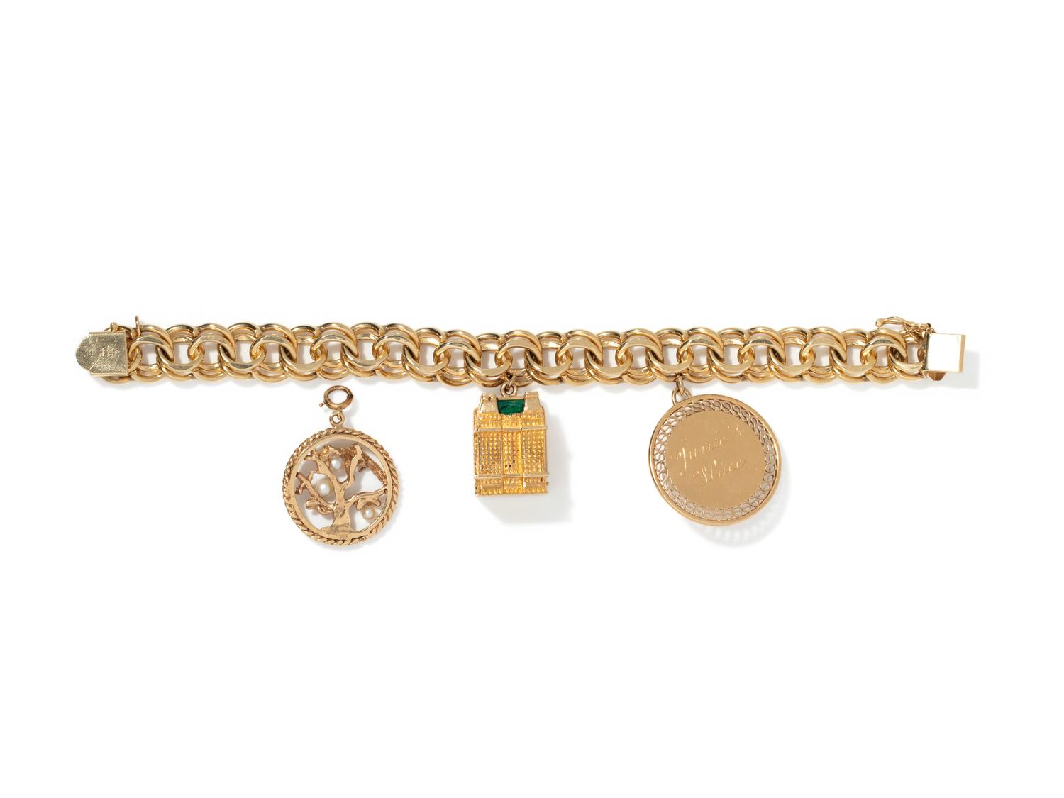 YELLOW GOLD CHARM BRACELET