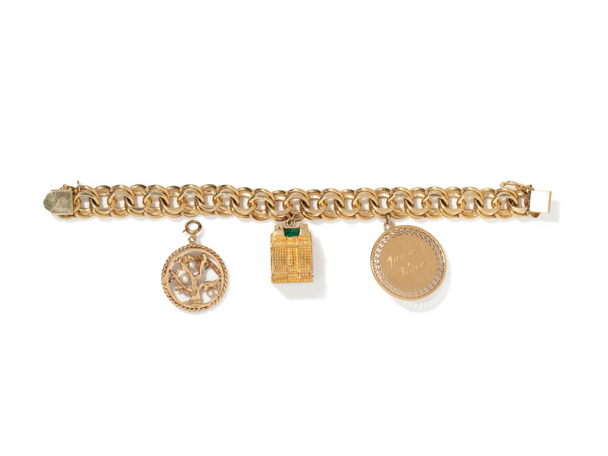 YELLOW GOLD CHARM BRACELET
