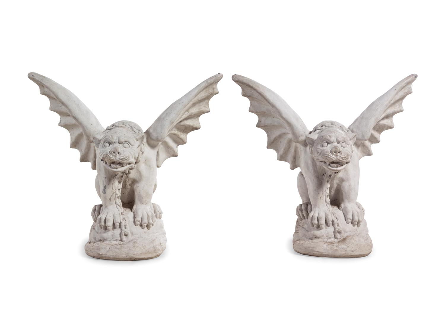 A Pair of Cast Stone Gargoyles