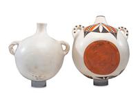Pair of Large Acoma Pottery Canteens