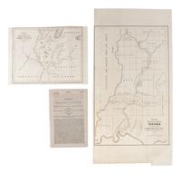 [TRANSPORTATION] -- [CANALS]. A group of maps and pamphlets related to early 19th-century Midwest transportation routes including a Map and Profile of the Proposed Route for the Michigan and Illinois Canal.