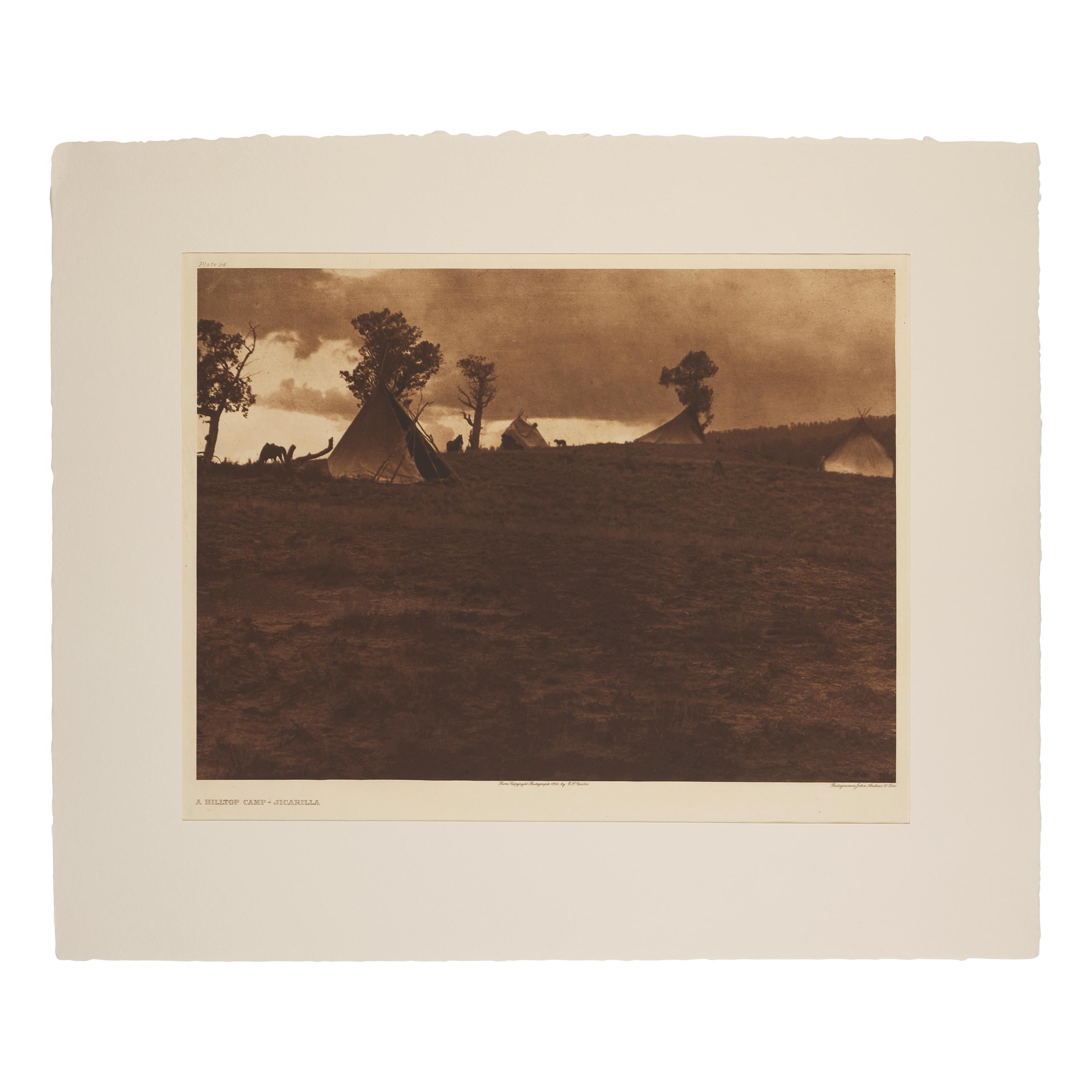 Edward Curtis (American, 1868-1952) — A Hilltop Camp - Jicarilla Plate 24