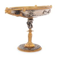 A French Gilt and Silvered Bronze Tazza by Henry Cahieux (French, active 19th Century)