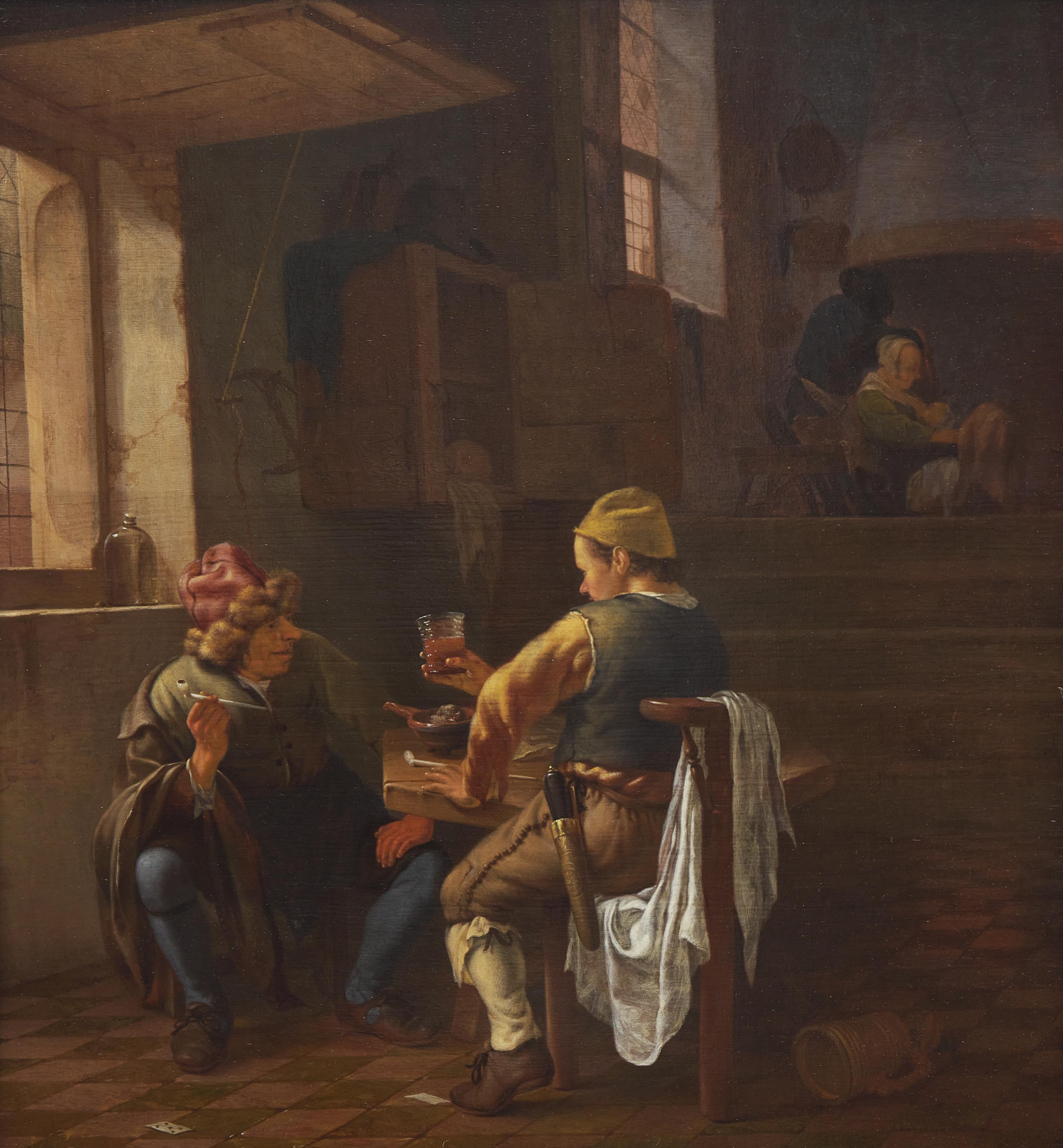 Johannes Natus (Dutch, active 1658-1662) — A Tavern Scene with Peasants Smoking and Drinking , 1661