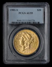 A United States 1901-S Liberty Head $20 Gold Coin