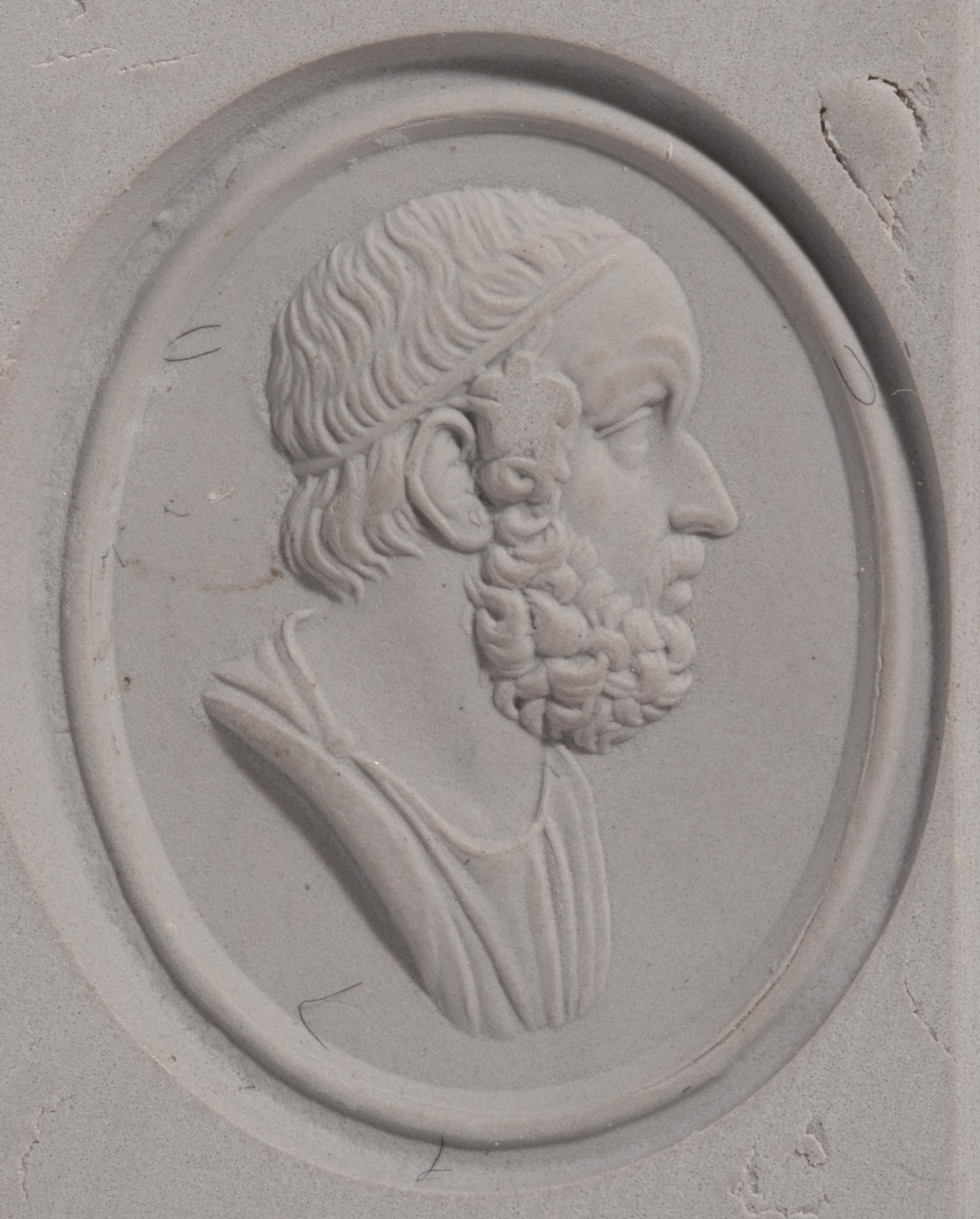 A Neoclassical Gold and Carnelian Finger Ring with a Portrait Bust of Homer